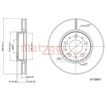 Brzdový kotouč METZGER 6110561
