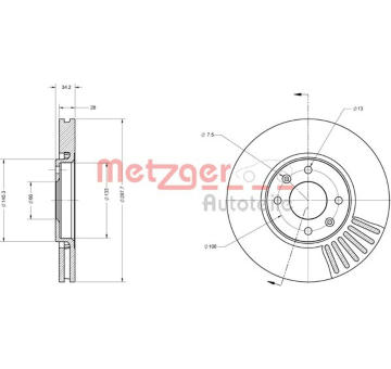 Brzdový kotouč METZGER 6110562