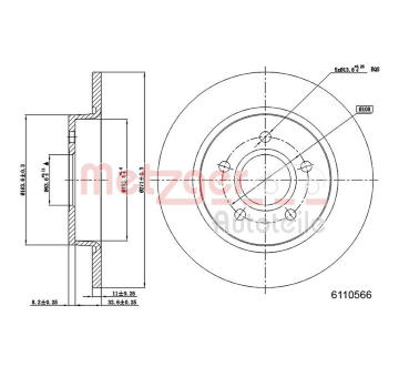 Brzdový kotouč METZGER 6110566
