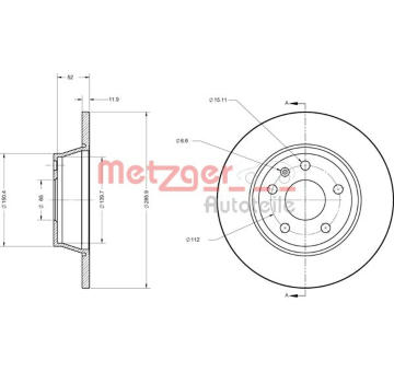 Brzdový kotouč METZGER 6110574