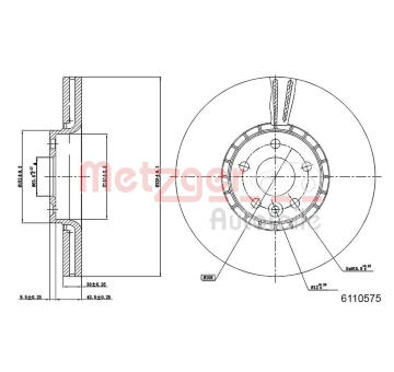 Brzdový kotouč METZGER AUTOTEILE 6110575