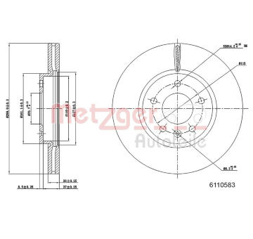 Brzdový kotouč METZGER 6110583