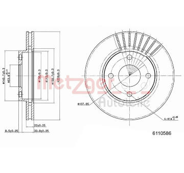 Brzdový kotouč METZGER 6110586