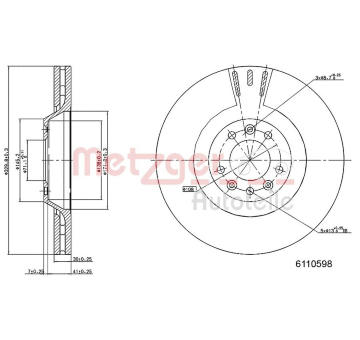 Brzdový kotouč METZGER 6110598