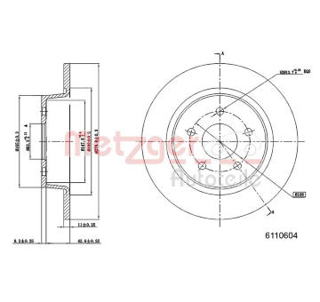 Brzdový kotouč METZGER 6110604