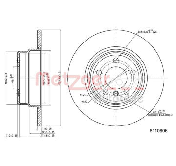 Brzdový kotouč METZGER 6110606