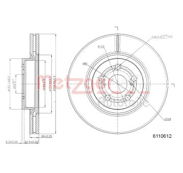 Brzdový kotouč METZGER 6110612