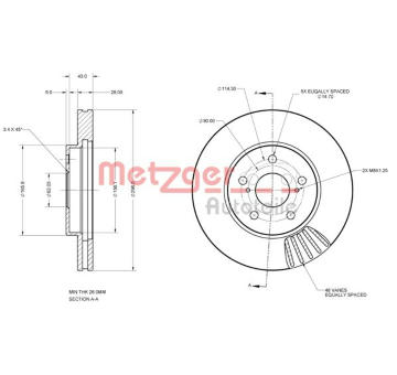 Brzdový kotouč METZGER 6110623