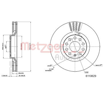 Brzdový kotouč METZGER 6110629