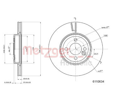 Brzdový kotouč METZGER 6110634