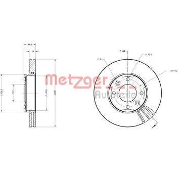 Brzdový kotouč METZGER AUTOTEILE 6110636