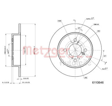 Brzdový kotouč METZGER 6110646