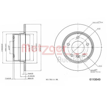 Brzdový kotouč METZGER 6110649