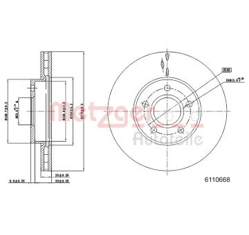 Brzdový kotouč METZGER AUTOTEILE 6110668