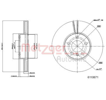 Brzdový kotouč METZGER 6110671