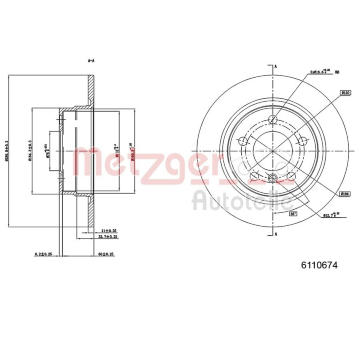 Brzdový kotouč METZGER 6110674