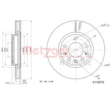 Brzdový kotouč METZGER AUTOTEILE 6110678