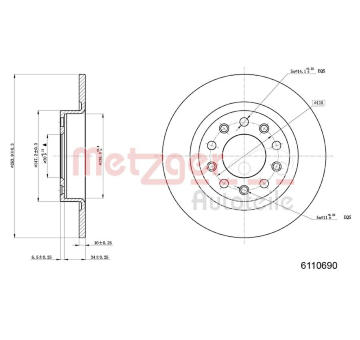 Brzdový kotouč METZGER 6110690