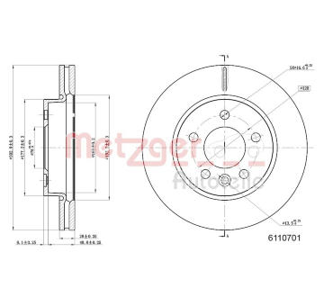 Brzdový kotouč METZGER 6110701