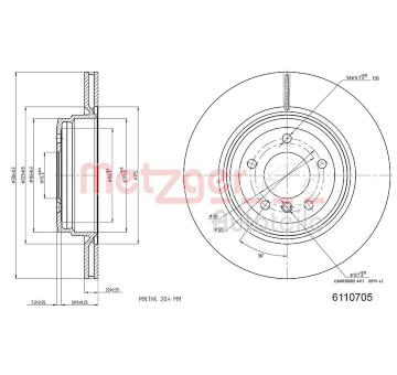 Brzdový kotouč METZGER 6110705