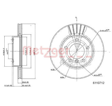 Brzdový kotouč METZGER 6110712