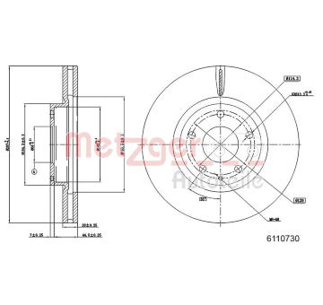 Brzdový kotouč METZGER 6110730