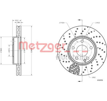 Brzdový kotouč METZGER 6110735
