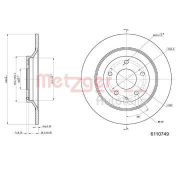 Brzdový kotouč METZGER 6110749