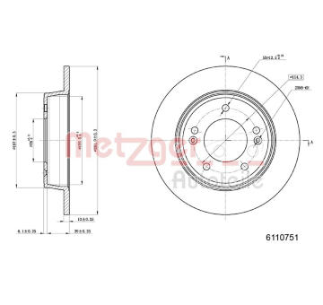 Brzdový kotouč METZGER 6110751