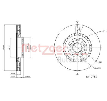 Brzdový kotouč METZGER 6110752