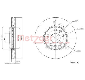 Brzdový kotouč METZGER 6110760