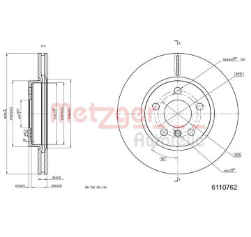 Brzdový kotouč METZGER 6110762