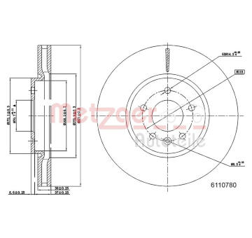 Brzdový kotouč METZGER 6110780