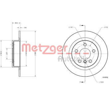 Brzdový kotouč METZGER 6110782