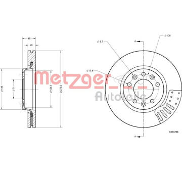 Brzdový kotouč METZGER 6110788