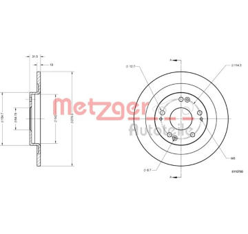 Brzdový kotouč METZGER 6110790