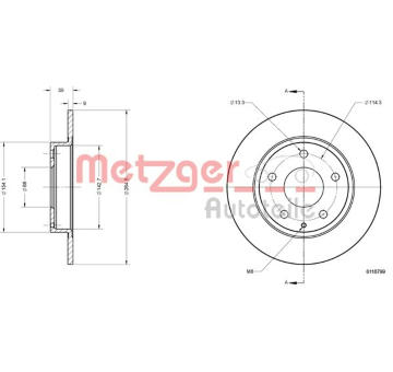 Brzdový kotouč METZGER 6110799