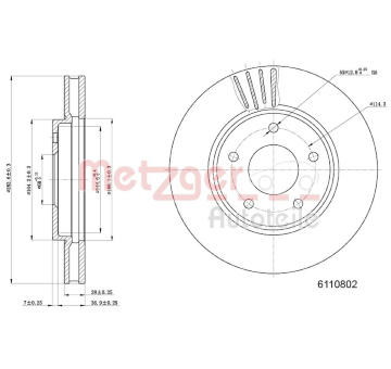 Brzdový kotouč METZGER 6110802