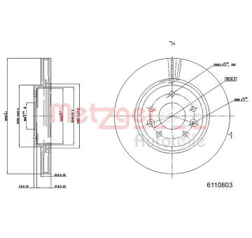 Brzdový kotouč METZGER 6110803
