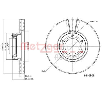 Brzdový kotouč METZGER 6110806
