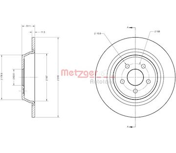 Brzdový kotouč METZGER 6110818