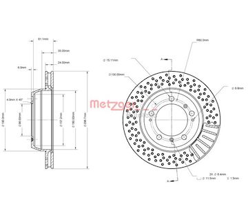 Brzdový kotouč METZGER AUTOTEILE 6110841