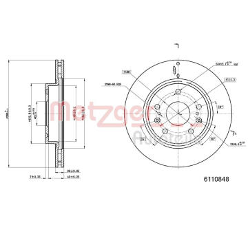 Brzdový kotouč METZGER 6110848
