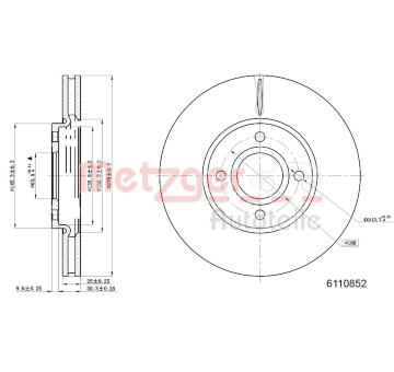Brzdový kotouč METZGER AUTOTEILE 6110852