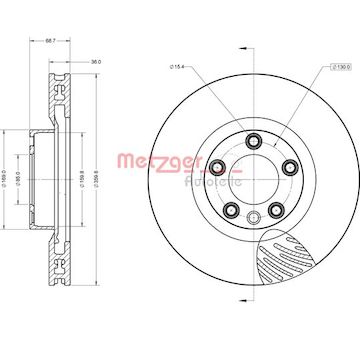 Brzdový kotouč METZGER 6110854