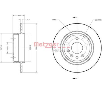 Brzdový kotouč METZGER 6110865