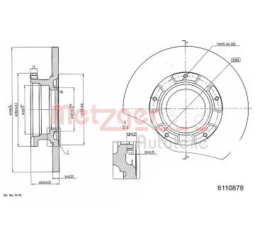 Brzdový kotouč METZGER AUTOTEILE 6110878