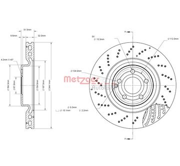 Brzdový kotouč METZGER 6110883