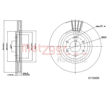 Brzdový kotouč METZGER 6110886