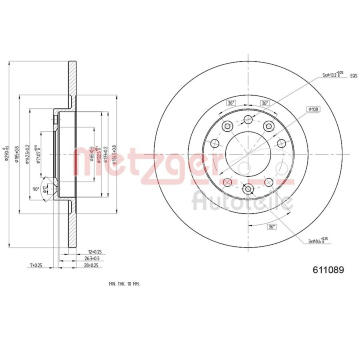 Brzdový kotouč METZGER 6110890